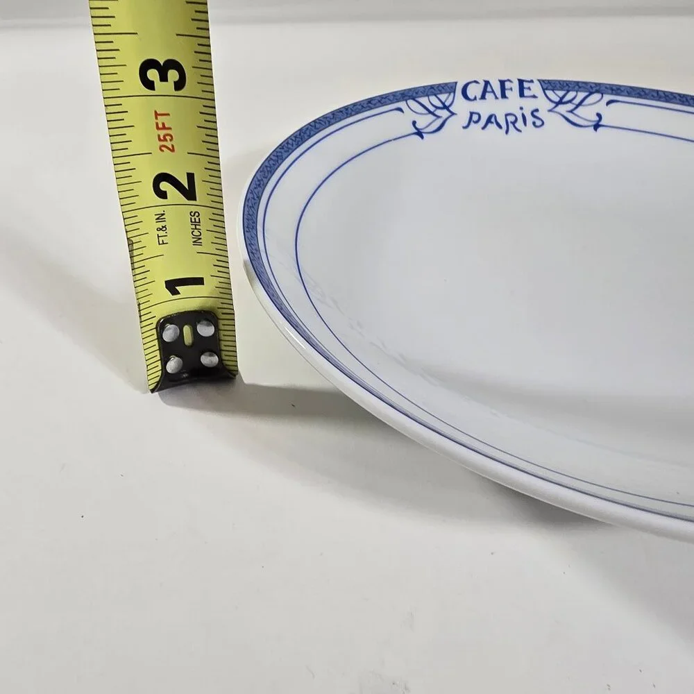BERNARDAUD Cafe Paris Blue Pasta Bowl Limoges Porcelain France 9” Salad
